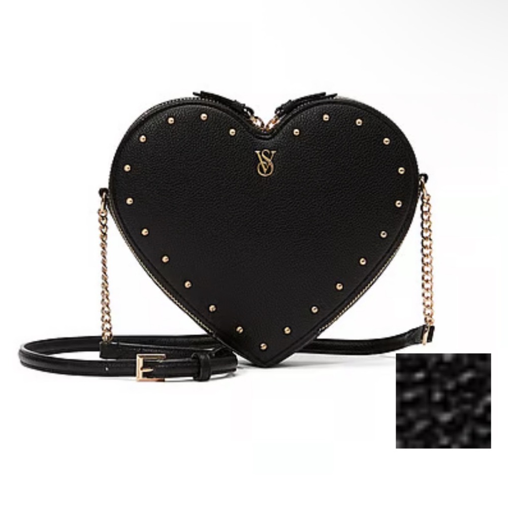 NWT Victoria Secret Black Heart-Shaped Women's Bag